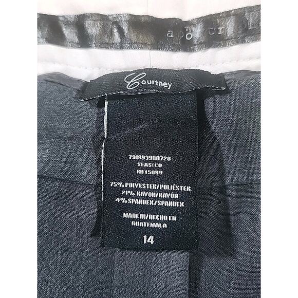 Apostrophe Courtney Womens Grey Dress Pants 14 Bootcut Flat Front Mid-Rise Work - Picture 9 of 10